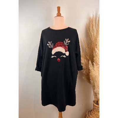 Robe de Noël en sweat renne grande taille