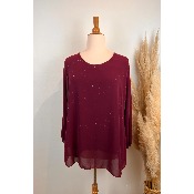 Tunique en voile doubl�e paillet� grande taille