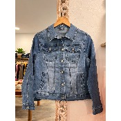 Veste en jean courte légère bleue 