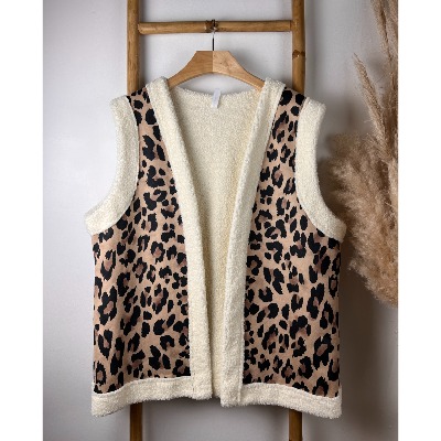 Gilet sans manches léopard grande taille