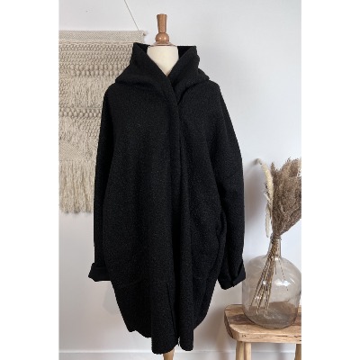 Manteau à capuche maille bouclette 56-60  grande taille