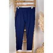 Pantalon jegging bleu coton grande taille