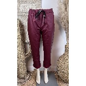 Pantalon enduit simili cuir grande taille