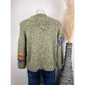 Pull fleurs col montant