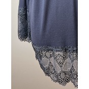 Top "rouleaux" dentelle manches longues 48-52/54