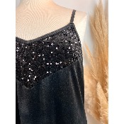 Top en velours et sequins grande taille