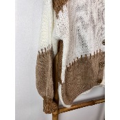 Gilet 3 couleurs bas manches vagues