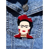 Broche Frida Kahlo rouge aimantée