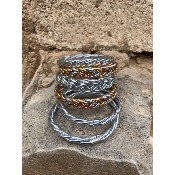 Bracelet bohème jonc bouddhiste kumlaï double tressé argent