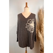 Pull fleur grande taille 