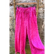 Pantalon large lin et coton grande taille