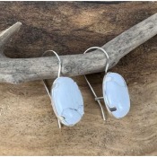 Boucles d'oreilles bohème cabochon howlite en argent 925