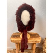 Capuche en fausse fourrure avec liens 