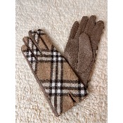 Gants en lainage écossais intérieur en suédine tactiles