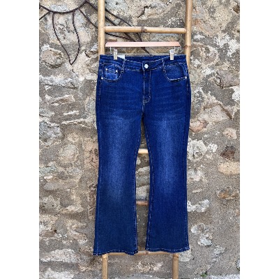 Jean bleu  coupe flare grande taille