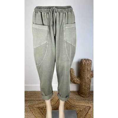 Pantalon jog  grandes poches - kaki clair