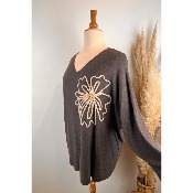 Pull fleur grande taille 
