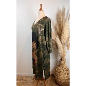 Robe longue en mailles lurex camouflage OMG Grande Taille