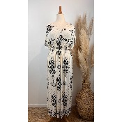 Robe longue magique du 38 au 52 ethnique blanc cassé