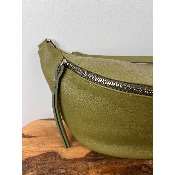 Sac banane cuir grainé  maxi format XXL