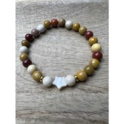 Bracelet bohme grande taille en pierres naturelles de jaspe mokate