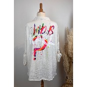 Chemise crue dos graffitis KARL bohme grande taille