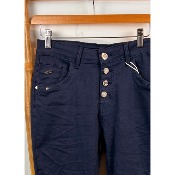 Pantalon jean bleu navy froissé boutons Karostar du 38 au 48