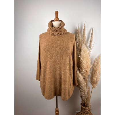 Pull col roulé uni grande taille