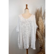 Tunique t-shirt en gaze de coton grande taille 52/54