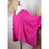 Tunique légère bohème col V crochet  oversize 58 60 62 