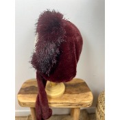 Capuche en fausse fourrure avec liens 