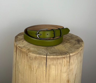 Ceinture en cuir vert olive