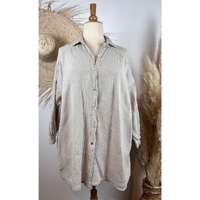 Chemise en gaze de coton bohème grande taille 