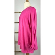 Pull mailles fines rose fuchsia