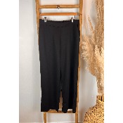 Pantalon large noir grande taille