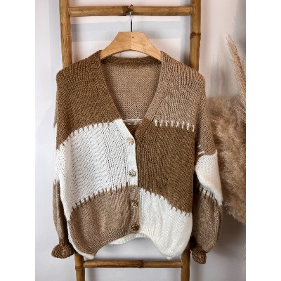 Gilet 3 couleurs bas manches vagues