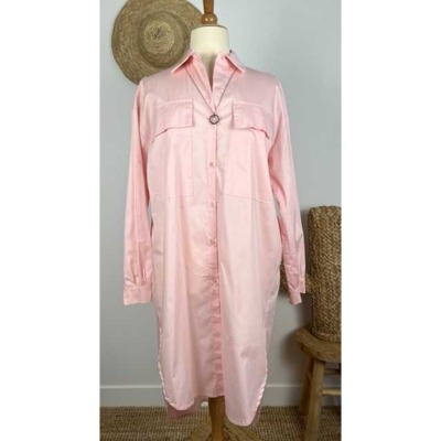 Chemise longue rose