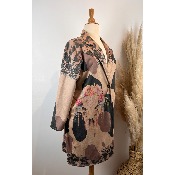 Manteau en suédine imprimée tête de buffle grande taille