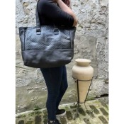 Sac cuir grand cabas zipp