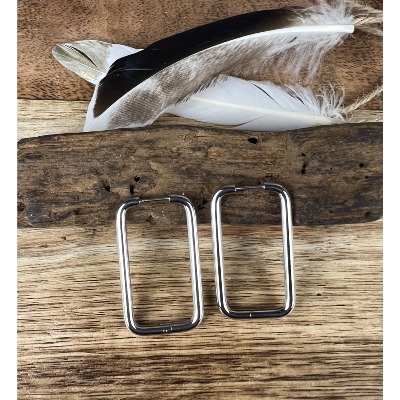 Boucles d'oreilles "le maillon" en acier