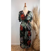 Robe longue magique du 38 au 52 imprime fond noir