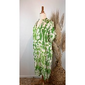 Robe viscose imprimée grande taille verte