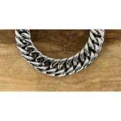 Bracelet grosse maille gourmette 23 - 24 cm en acier