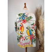 Chemise coton lgre Perroquets "tropical" grande taille