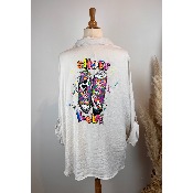 Chemise crue dos graffitis SHOES bohme grande taille