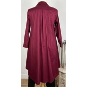 Chemise longue lie de vin