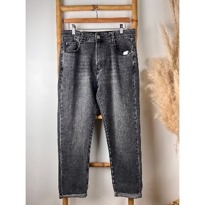 Jean coupe mom gris grande taille