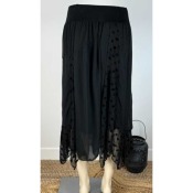 Jupe en voile plumetis noir grande taille - 46 