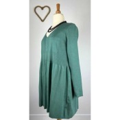 Robe plissée en mailles - verte