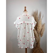 Chemise cœurs en gaze de coton grande taille